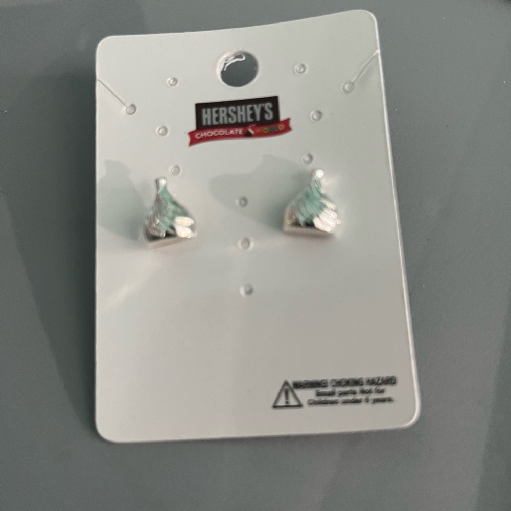 Hershey's Chocolate - Silver Color Kiss Stud Earrings